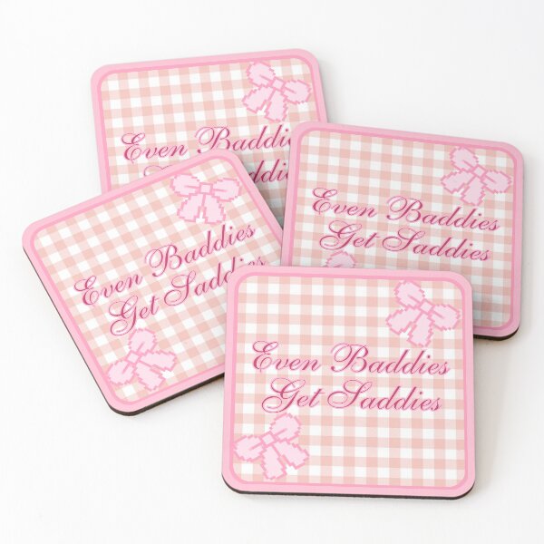 Item preview, Even Baddies Get Saddies, Cute, Girly Aesthetic, Pink Bows designed and sold by We Are Stardust.