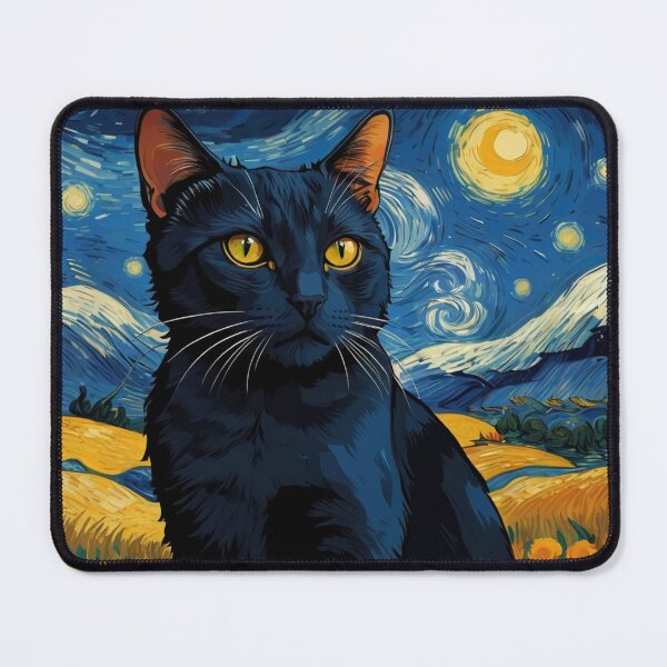 Item preview, Black Cat Van Gogh Style designed and sold by Erlin Rudho.