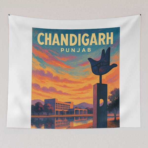 Item preview, Chandigarh Punjab Le Corbusier Landmark Sunset Reflection Urban India View designed and sold by Aryabek.