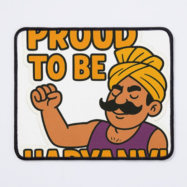 Item preview, Proud to Be Haryanvi Cartoon Character with Turban and Mustache Haryana India designed and sold by Aryabek.