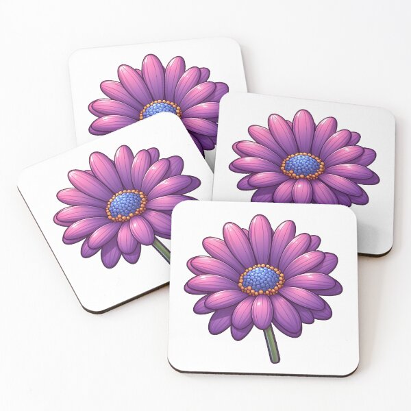 Item preview, Single Purple Daisy with stem illustration designed and sold by EmeraldeaArt.