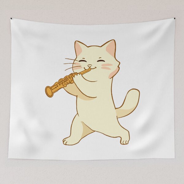 Item preview, Funny Cute Cat Playing Oboe Oboist Music Player designed and sold by GR-ART.
