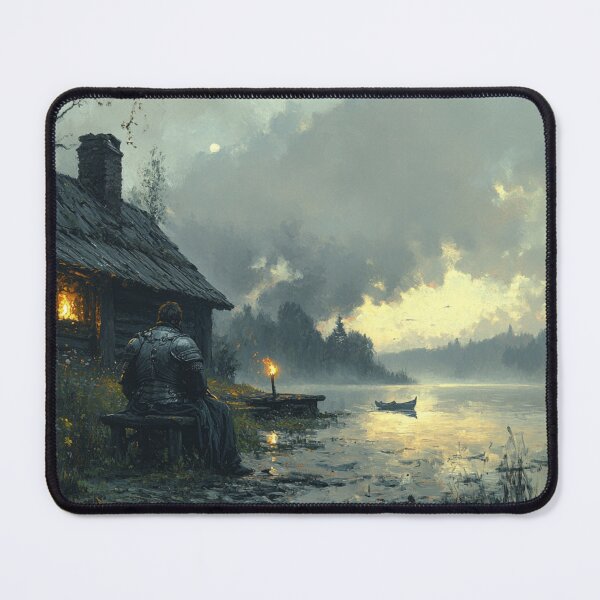 Item preview, Knight and lake at dusk, painting style designed and sold by ArtNames.