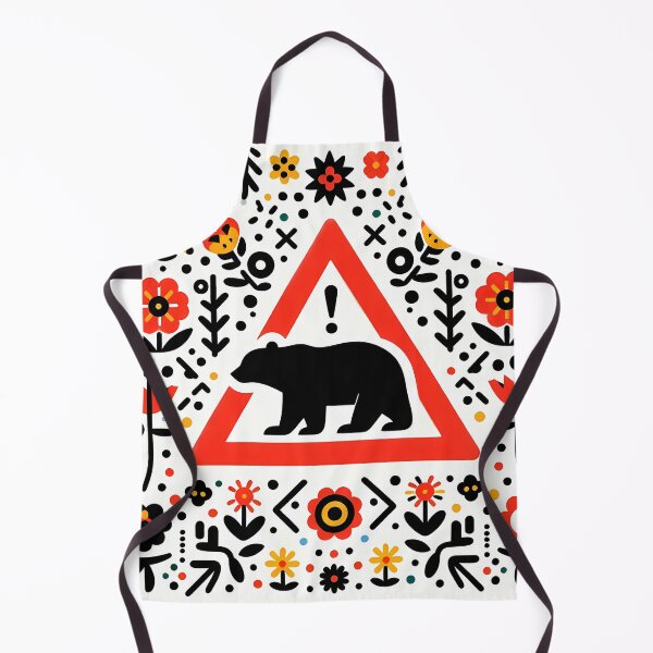 Item preview, Black Bear Crossing! Road Sign – Scandinavian Folklore Art by heidiannemorris © designed and sold by FOLK ART FUSION by heidiannemorris.