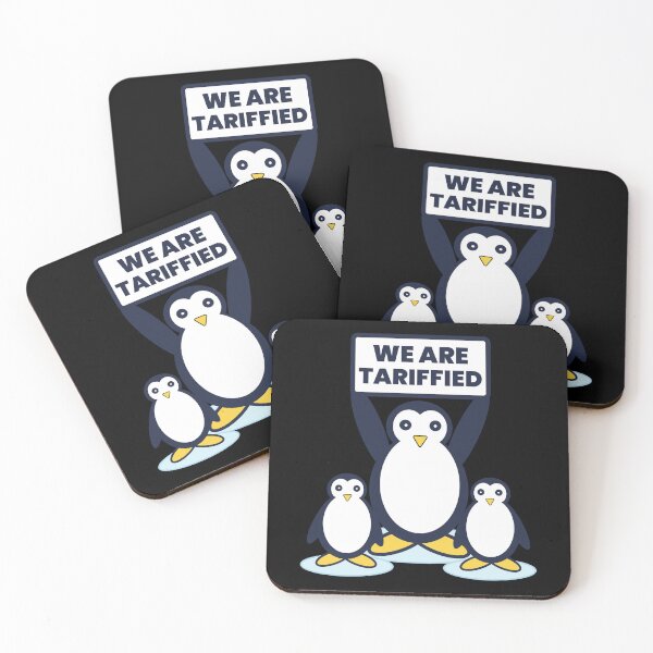 Item preview, We Are Tariffied - Cute Penguins Protest Sign Funny Cartoon designed and sold by Sunserize Designs.