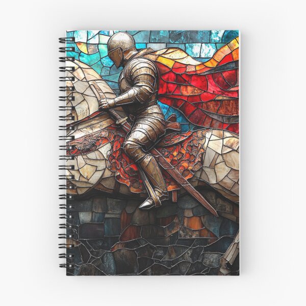Item preview, Knight on horseback in stained glass style designed and sold by ArtNames.