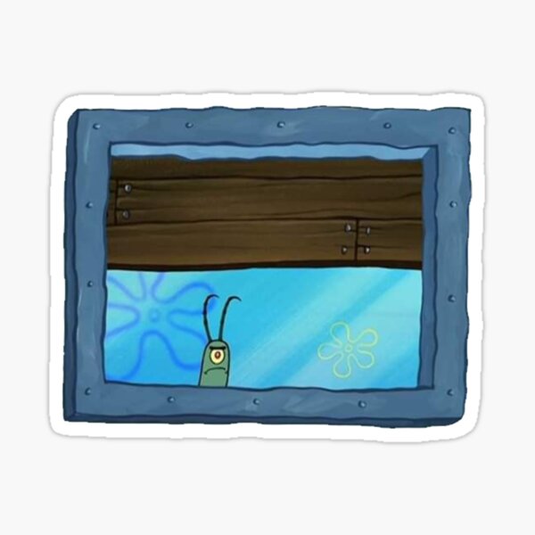 Plankton Looking Through a Window Sticker