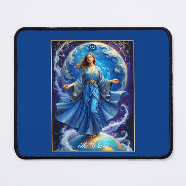 Item preview, Tarot Card, the World, in Deep Blue  designed and sold by Marymarice.
