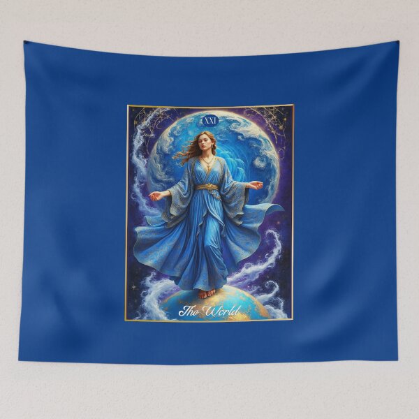 Item preview, Tarot Card, the World, in Deep Blue  designed and sold by Marymarice.