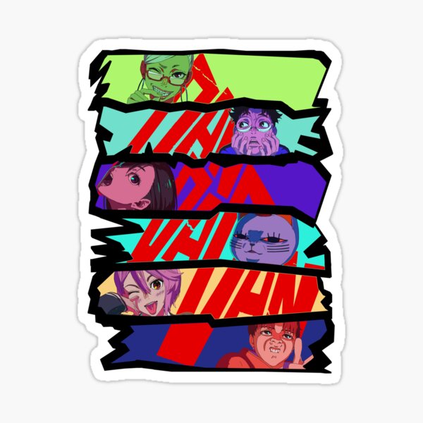 Vista previa del artículo con la obra «Collage de personajes de Dandadan», diseñado y vendido por NerdHut.