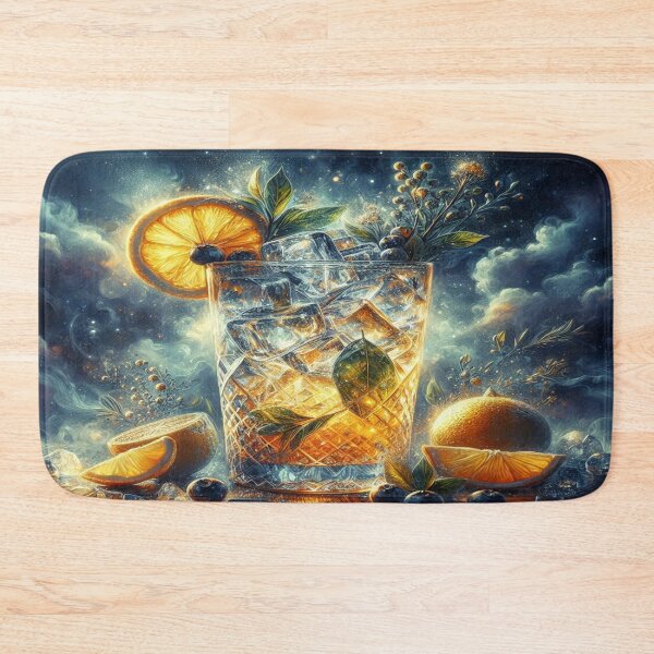 Item preview, An atmospheric drink artwork – a hyper-realistic cocktail with detailed ice crystals designed and sold by FotoworldEdel.