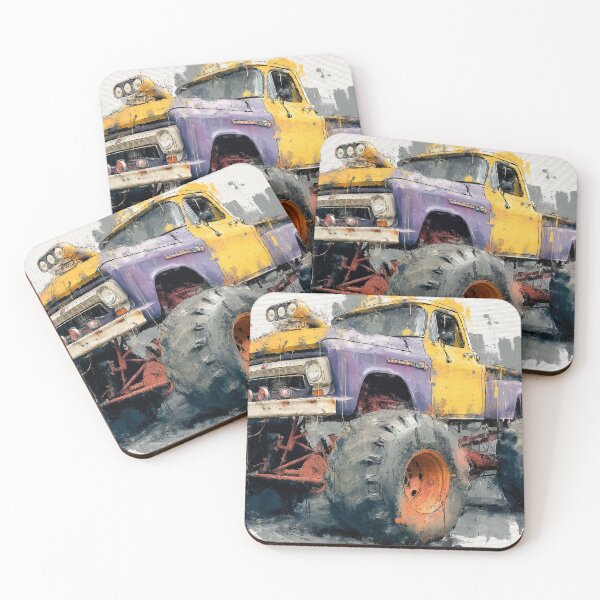 Item preview, Vintage Monster Trucks Racing Across Rugged Terrains designed and sold by Piotrek0001.