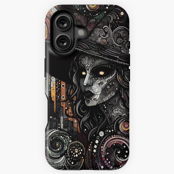 Vista previa del artículo con la obra «Bruja Mística con Sombrero Puntiagudo y Filigrana color – Art Nouveau Occult», diseñado y vendido por El Ojo de Lilith.