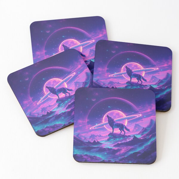 Item preview, Neon Wolf Under Cyberpunk Skies designed and sold by Christian Weiss.