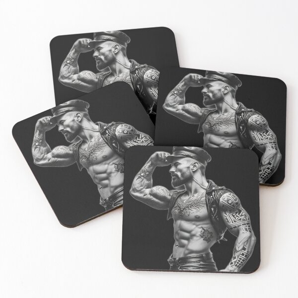 Item preview, Retro Gay Leather Tattoo Daddy Hunk Berlin Leder Pride Graphic Design designed and sold by ItsAKinkThing.