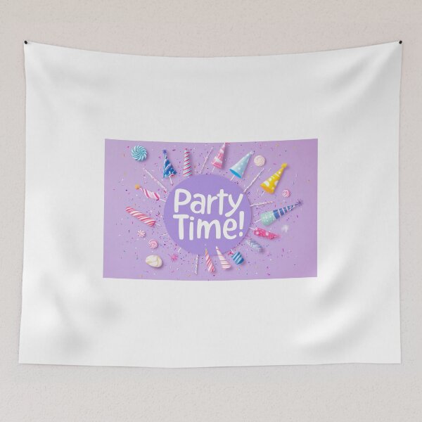 Item preview, Celebrate joyfully with a vibrant party time logo designed and sold by MiraCleAI.