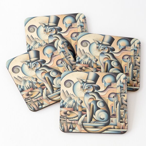 Item preview, Art Deco Abstract Cat designed and sold by Intriguing Designs.