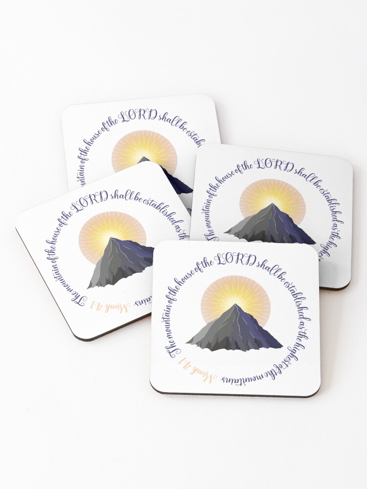 Thumbnail 1 of 5, Coasters (Set of 4), Micah 4:1 designed and sold by RuthEnpt.