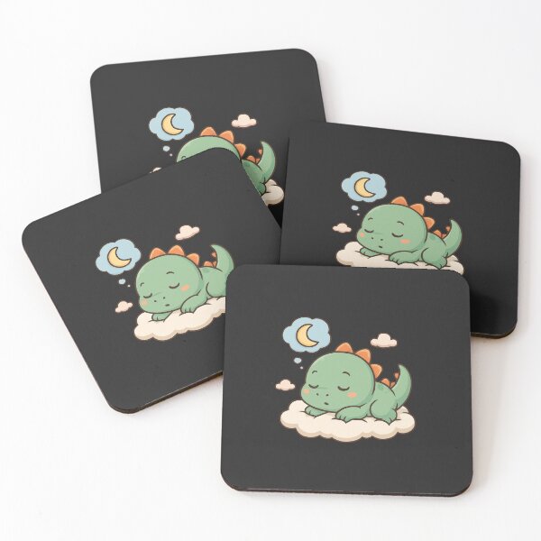Item preview, Sleepy Saurus - Chibi Dinosaur Dreaming on Clouds designed and sold by ColorSplash123.