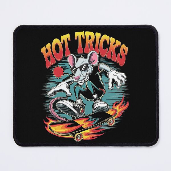 Item preview, Cool Skater Rat Doing Hot Tricks on Flaming Skateboard Vintage Style designed and sold by love3617.