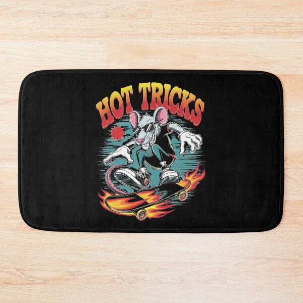 Item preview, Cool Skater Rat Doing Hot Tricks on Flaming Skateboard Vintage Style designed and sold by love3617.