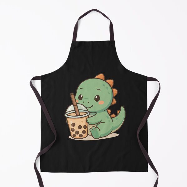 Item preview, Bubble Tea Raptor - Chibi Dinosaur with a Giant Cup of Bubble Tea designed and sold by ColorSplash123.
