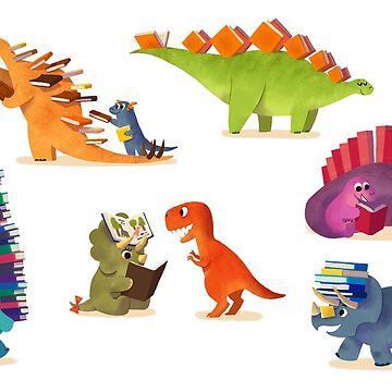 Artwork thumbnail, BOOK DINOSAURS by bonniepangart