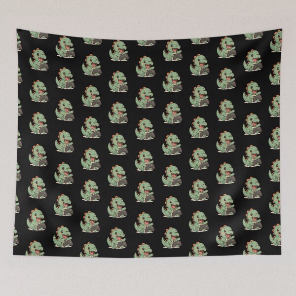 Item preview, Gamer Rex - Chibi T-Rex with Gaming Controller in a Fun Pose designed and sold by ColorSplash123.