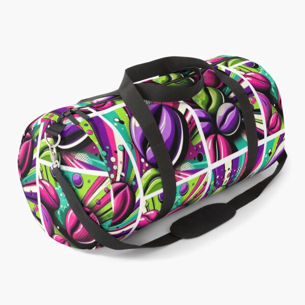 Item preview, Coffee beans designed as playful icons in bold pop art layout with magenta and lime green highlights on white designed and sold by All-Of-Art.