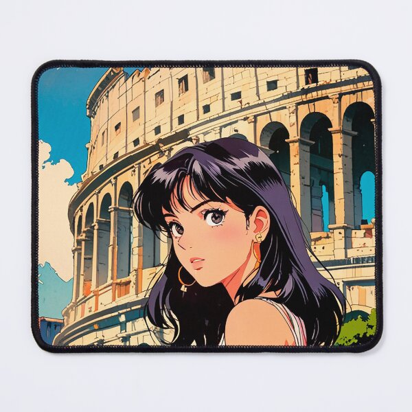 Item preview, Beautiful woman travel to ITALY ROME - COLISEUM vintage retro anime 80s stickers designed and sold by UrbanTRIP.