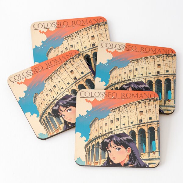 Item preview, Beautiful woman travel to ITALY ROME - COLISEUM vintage retro anime 80s stickers designed and sold by UrbanTRIP.