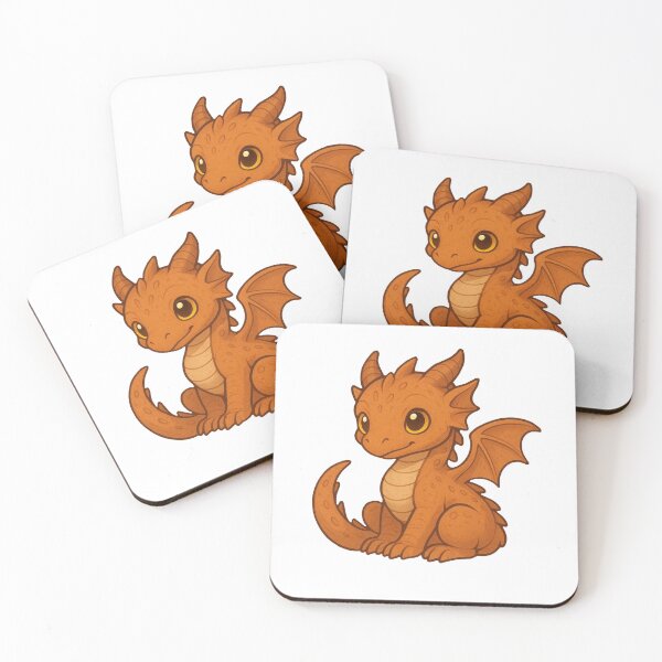 Item preview, Adorable Orange Baby Dragon – Kawaii Fantasy Creature designed and sold by Creepy-Flower.