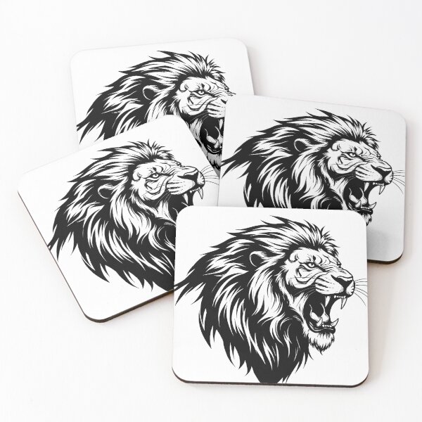 Item preview, Lion, white and black.  designed and sold by OmikronStore.
