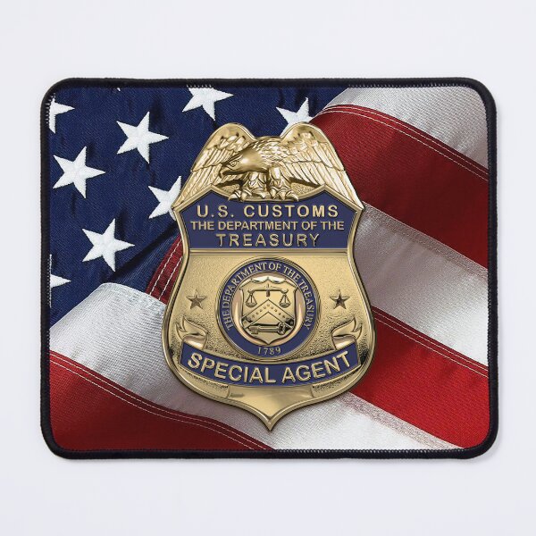 Item preview, United States Customs Service Special Agent Badge over American Flag designed and sold by Serge Averbukh Art Studio.