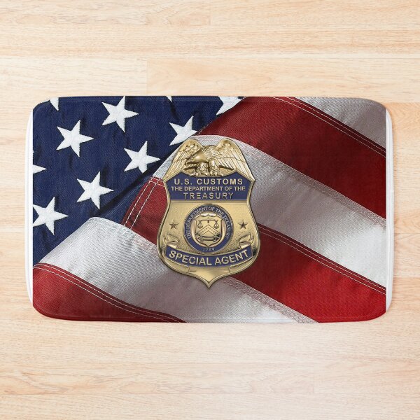 Item preview, United States Customs Service Special Agent Badge over American Flag designed and sold by Serge Averbukh Art Studio.