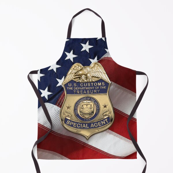 Item preview, United States Customs Service Special Agent Badge over American Flag designed and sold by Serge Averbukh Art Studio.