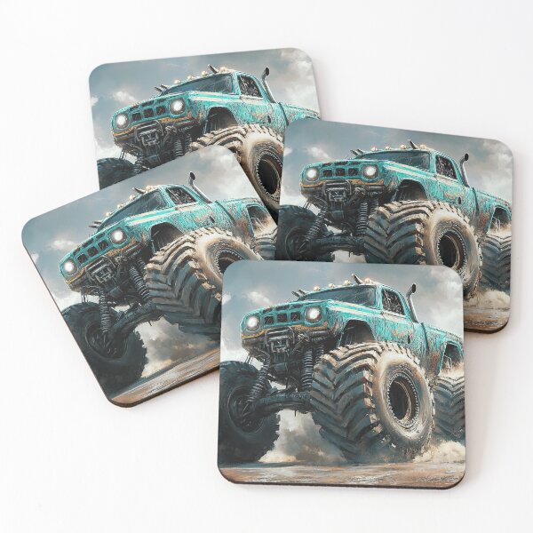 Item preview, Rugged Monster Trucks Charging Over Broken Terrain designed and sold by Piotrek0001.