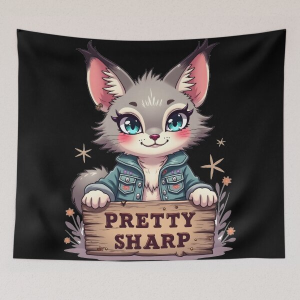 Item preview, Pretty Sharp – Clever Kawaii Lynx by LaLi Designs designed and sold by LaLi-Designs.