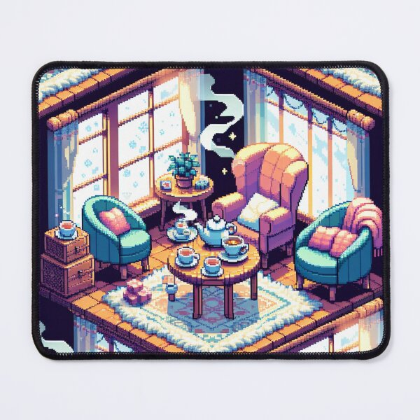 Item preview, Pixel Art Cozy Winter Tea Room – Retro Pastel Isometric Decor designed and sold by NSB-Design.