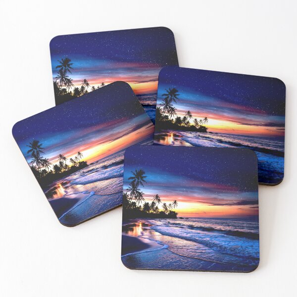 Item preview, Tropical Beach Sunset Under Starry Night Sky designed and sold by Exodoi.