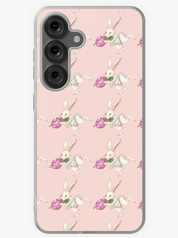 Thumbnail 1 of 4, Samsung Galaxy Phone Case, Cute, elegant white rabbit from Alice in Wonderland serving tea designed and sold by LucyDreams.