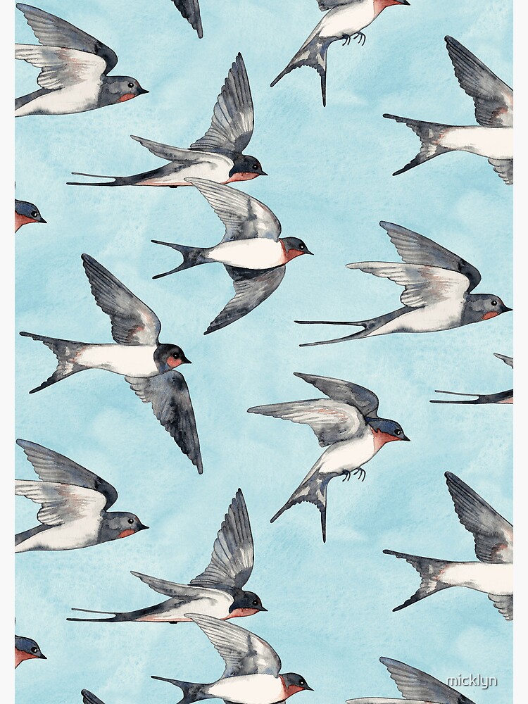 Thumbnail 3 of 3, Journal, Blue Sky Swallow Flight designed and sold by micklyn.