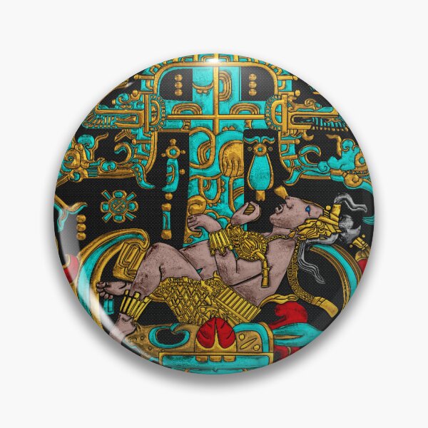 Item preview, Lid of The Great Tomb of Pakal - Palenque Astronaut over Black No.2  designed and sold by Serge Averbukh Art Studio.