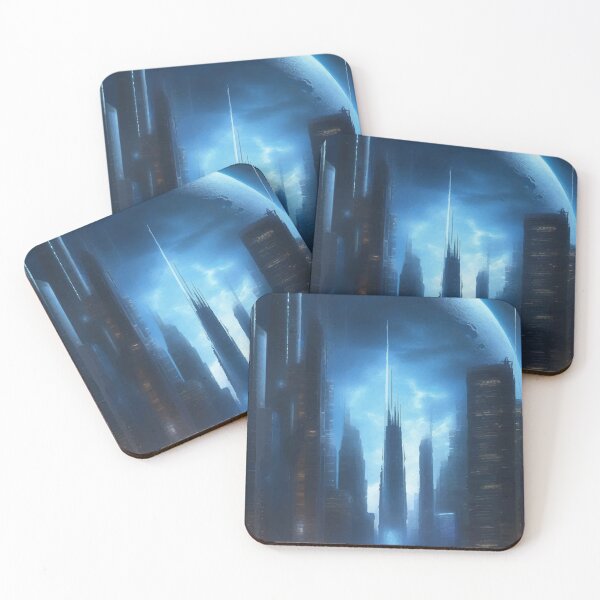 Item preview, Beyond the Neon Horizon – Futuristic Cityscape designed and sold by AbstractAnom.