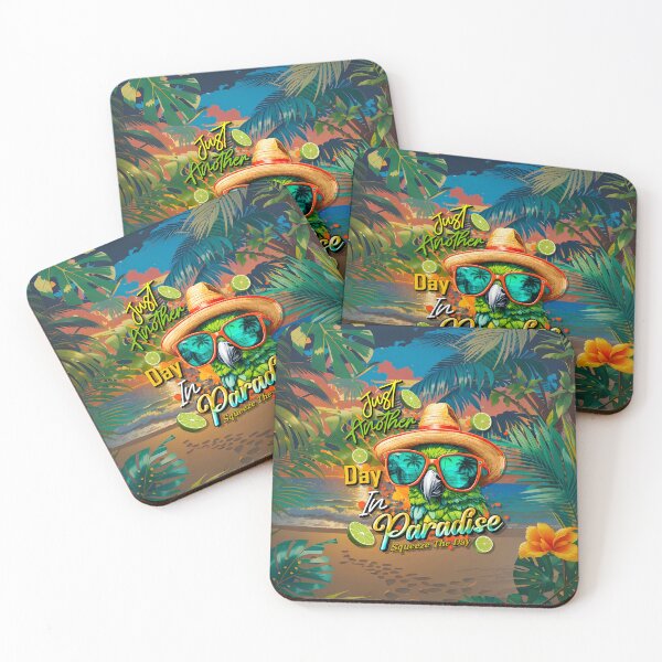 Item preview, Just Another Day in Paradise Squeeze the Day Parrot Tropical Summer Citrus designed and sold by MindWave THC.