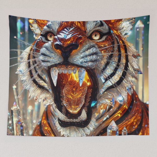 Item preview, Crystal Roar of the Fire Tiger designed and sold by JPN-NOGRAY-SHOP.