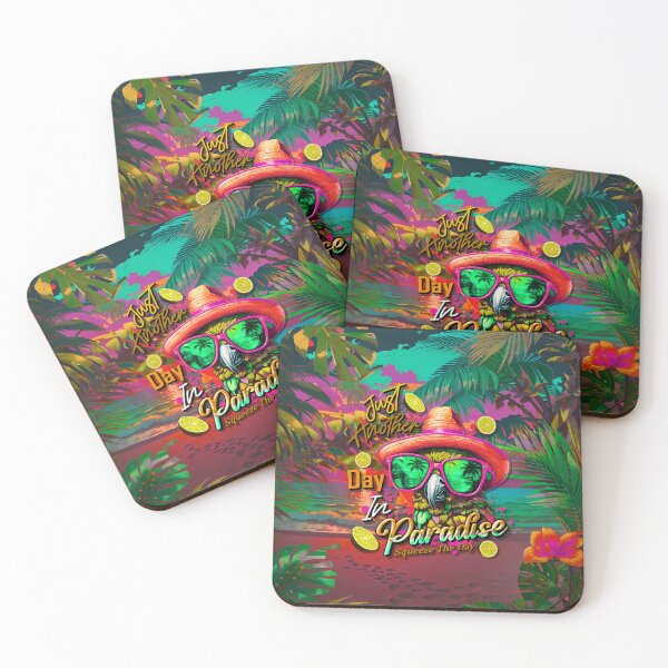 Item preview, Just Another Day in Paradise Squeeze the Day Parrot Tropical Summer Citrus designed and sold by MindWave THC.