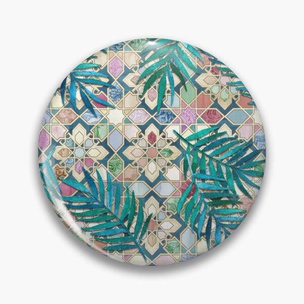 Item preview, Muted Moroccan Mosaic Tiles with Palm Leaves designed and sold by micklyn.