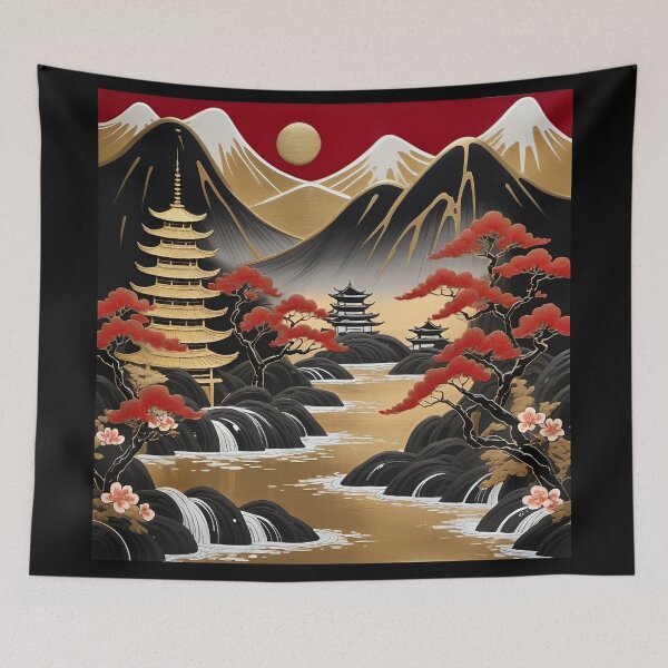 Item preview, Mystical Mornings of Japan - Sakura Spirits and Shadowed Peaks designed and sold by Serge Averbukh Art Studio.