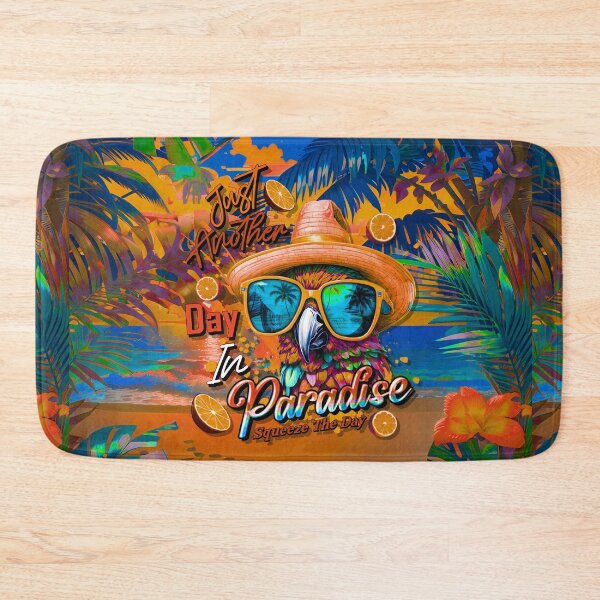 Item preview, Just Another Day in Paradise Squeeze the Day Parrot Tropical Summer Citrus designed and sold by MindWave THC.